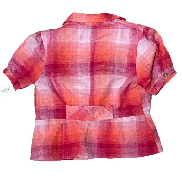 True Meaning Y2K Cropped Blazer Pink Plaid Rhinestone Button Top NWT M 10 Retro - Picture 2 of 10